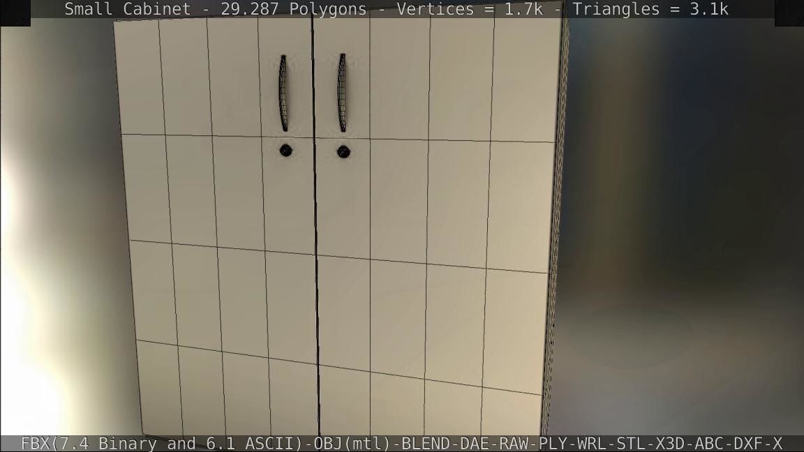 Small Cabinet Low-poly 3D model_71