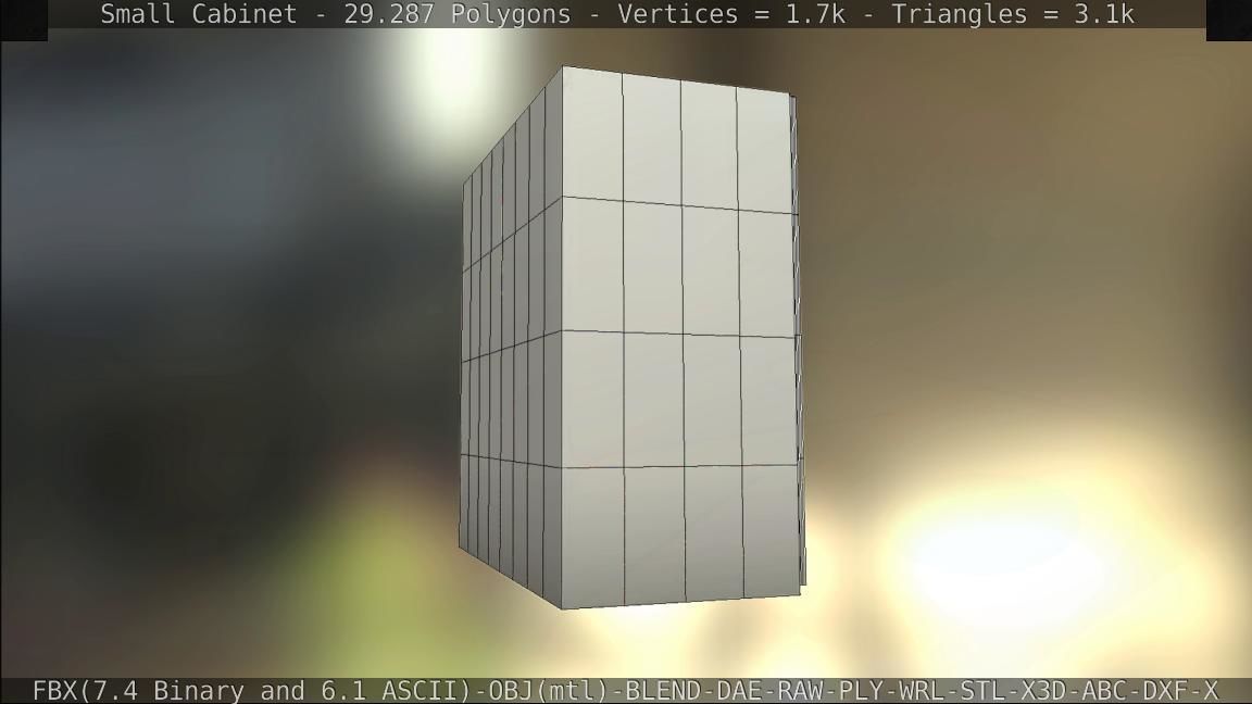 Small Cabinet Low-poly 3D model_61