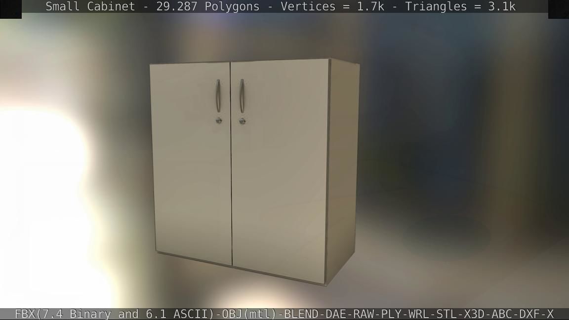 Small Cabinet Low-poly 3D model_25