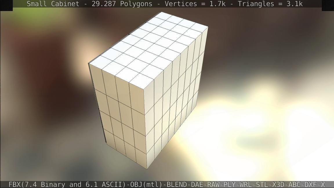 Small Cabinet Low-poly 3D model_62
