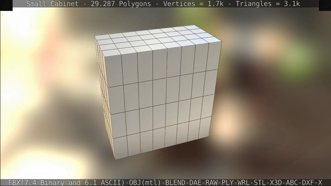 Small Cabinet Low-poly 3D model_65