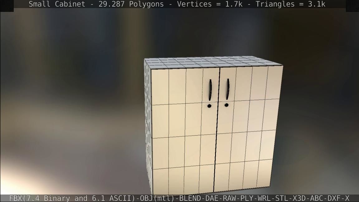Small Cabinet Low-poly 3D model_99