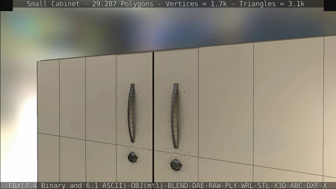 Small Cabinet Low-poly 3D model_85