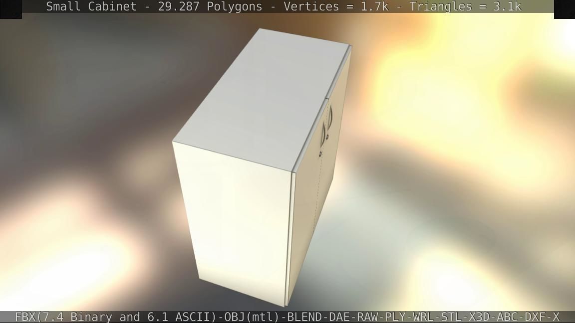 Small Cabinet Low-poly 3D model_21