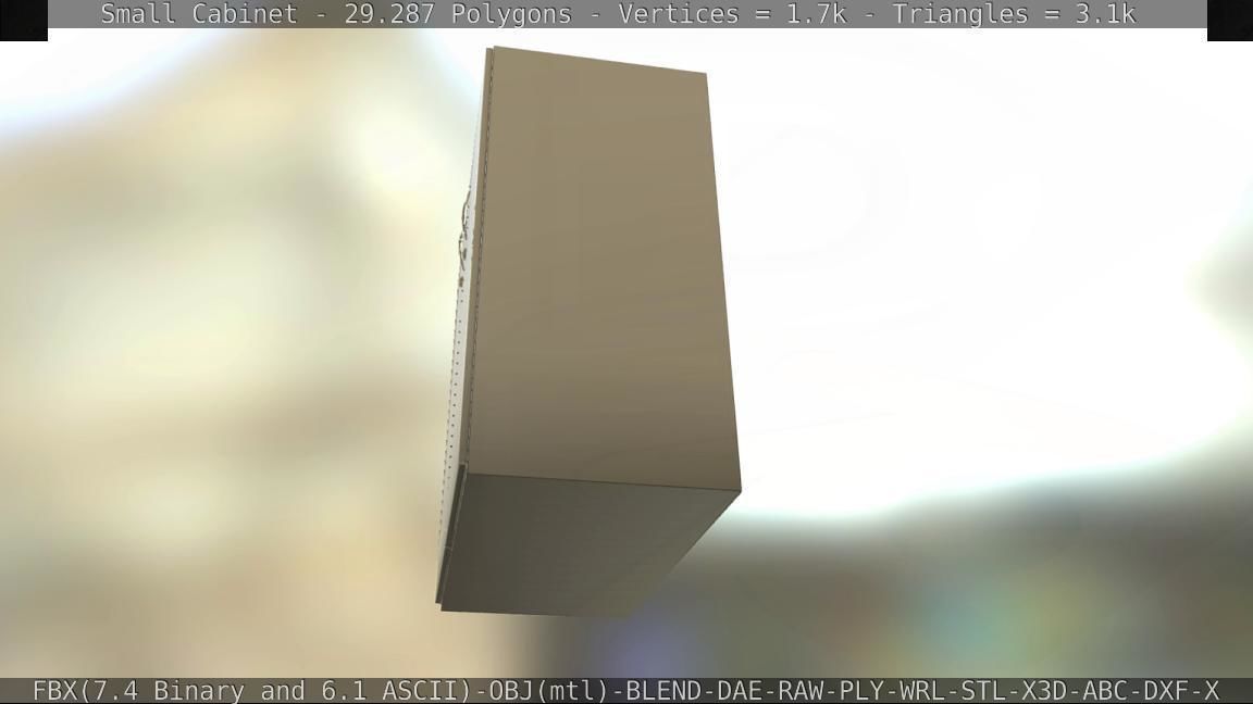 Small Cabinet Low-poly 3D model_14