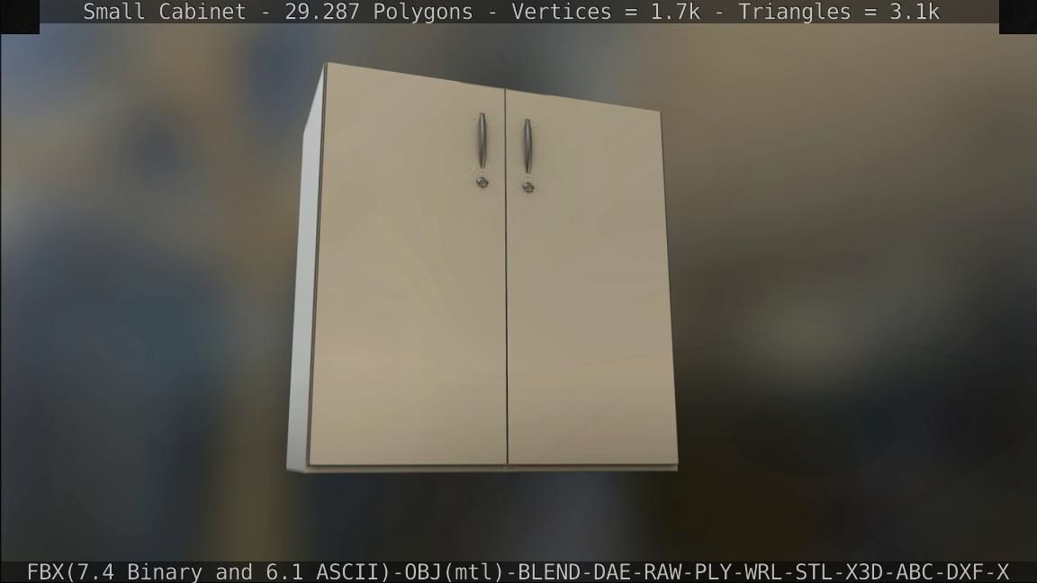 Small Cabinet Low-poly 3D model_48