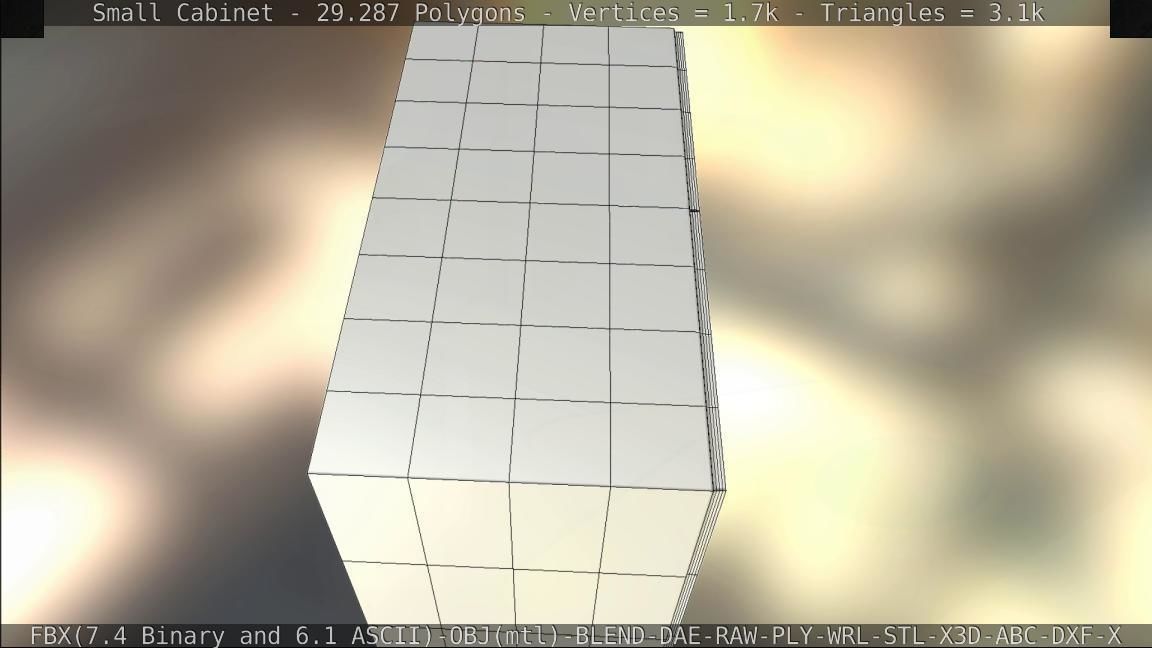 Small Cabinet Low-poly 3D model_95