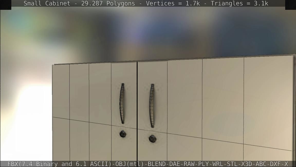 Small Cabinet Low-poly 3D model_88