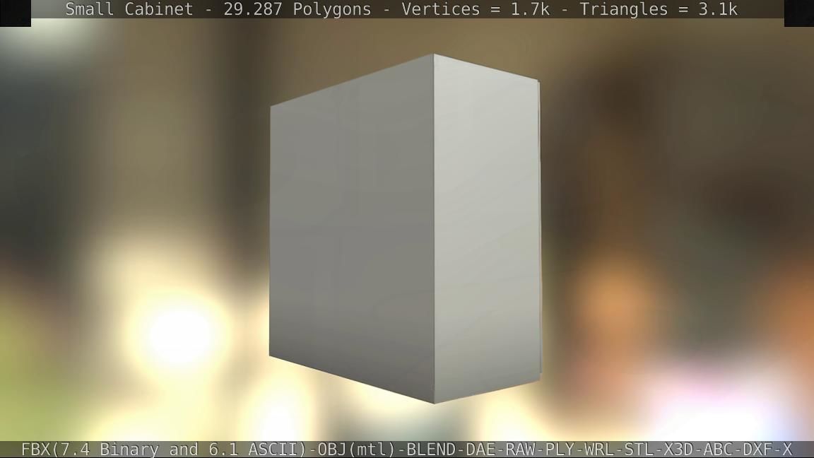 Small Cabinet Low-poly 3D model_36