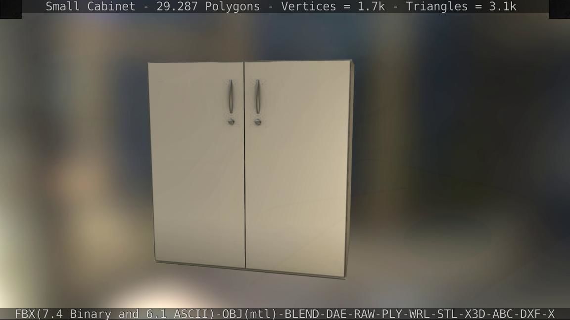 Small Cabinet Low-poly 3D model_17