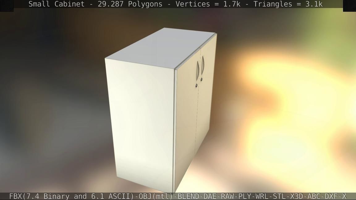 Small Cabinet Low-poly 3D model_24