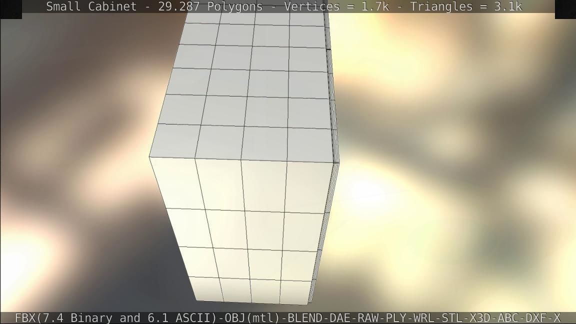 Small Cabinet Low-poly 3D model_94