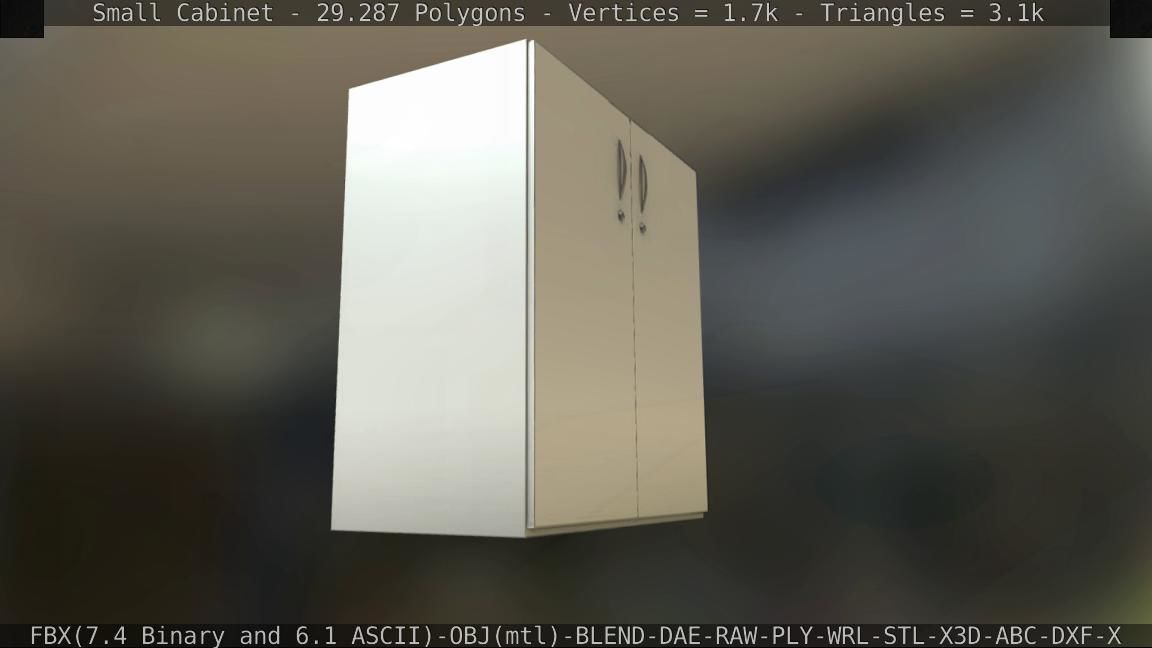 Small Cabinet Low-poly 3D model_37