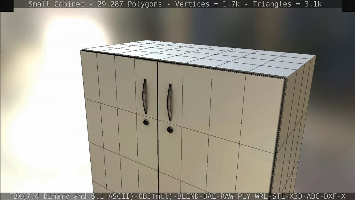 Small Cabinet Low-poly 3D model_73