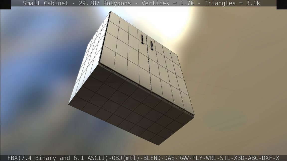 Small Cabinet Low-poly 3D model_66