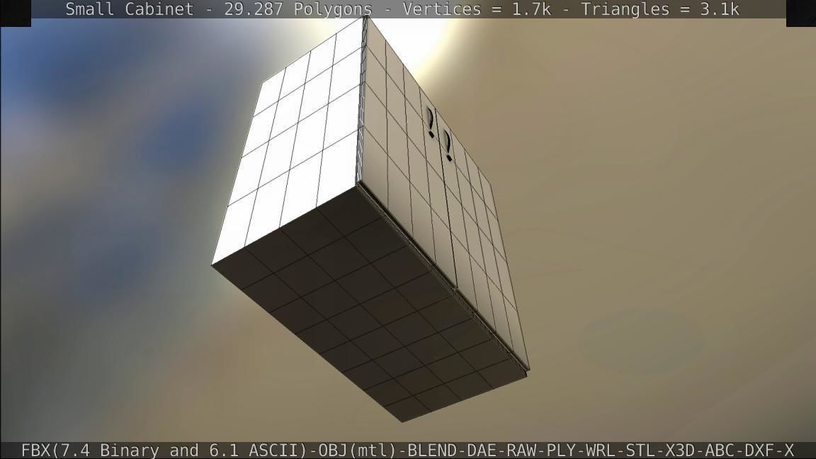 Small Cabinet Low-poly 3D model_64