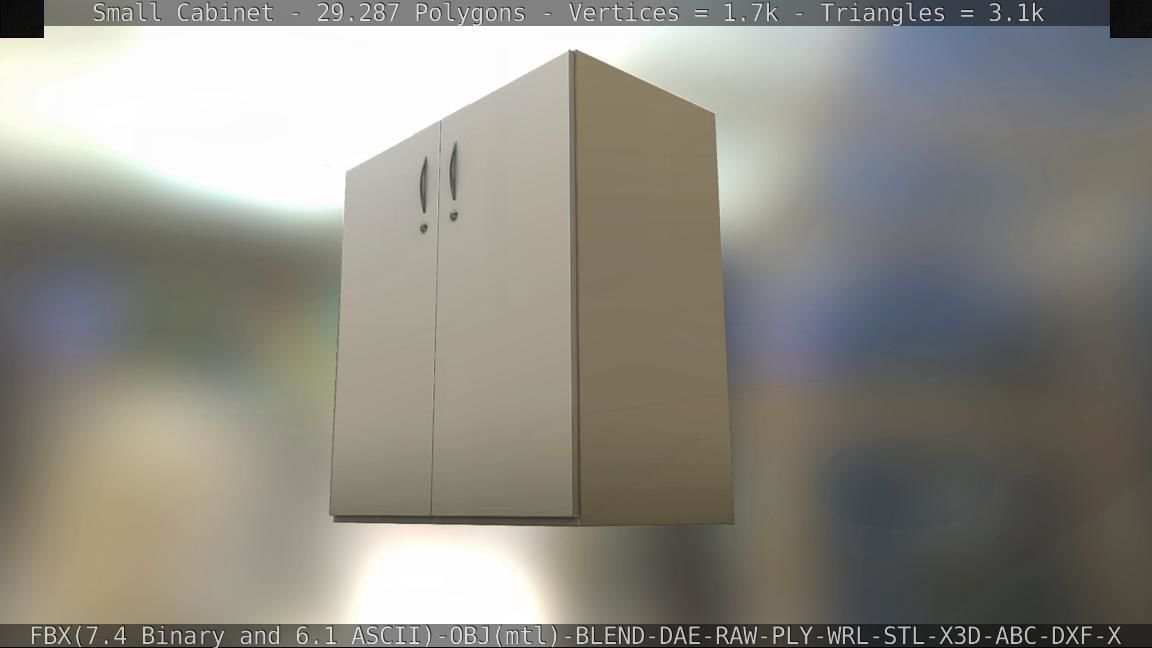 Small Cabinet Low-poly 3D model_20