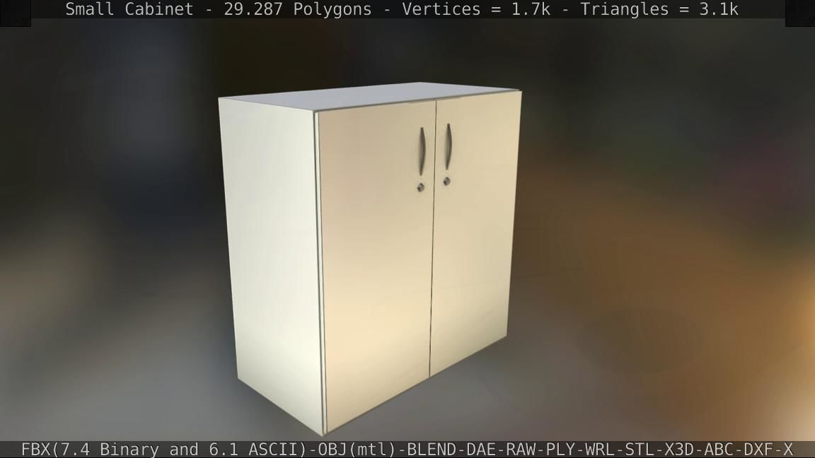 Small Cabinet Low-poly 3D model_23
