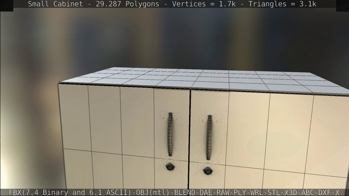 Small Cabinet Low-poly 3D model_87