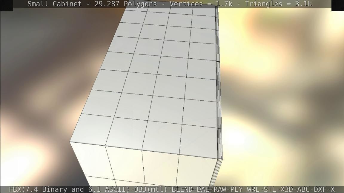 Small Cabinet Low-poly 3D model_93