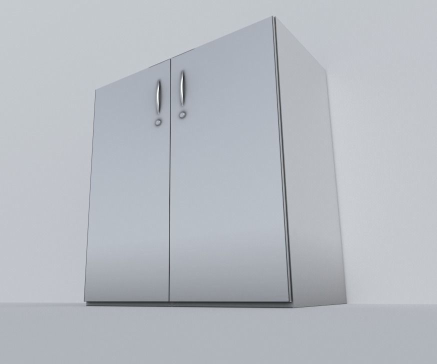Small Cabinet Low-poly 3D model_3