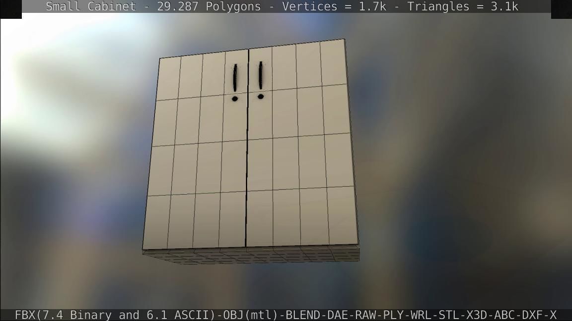 Small Cabinet Low-poly 3D model_55