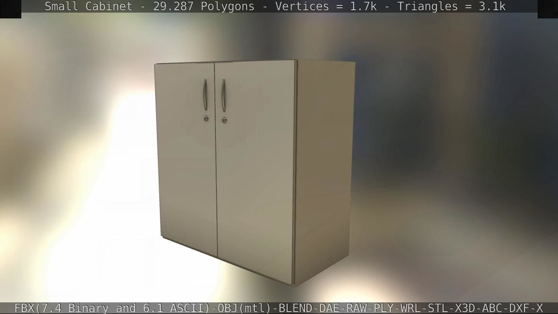 Small Cabinet Low-poly 3D model_27