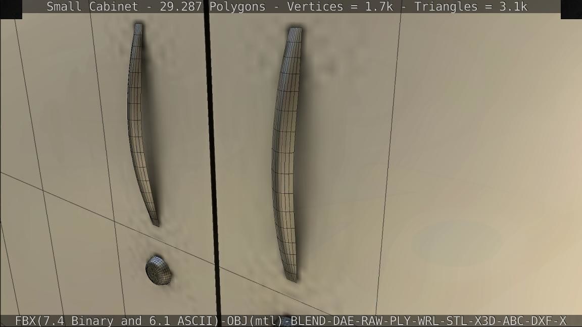 Small Cabinet Low-poly 3D model_79