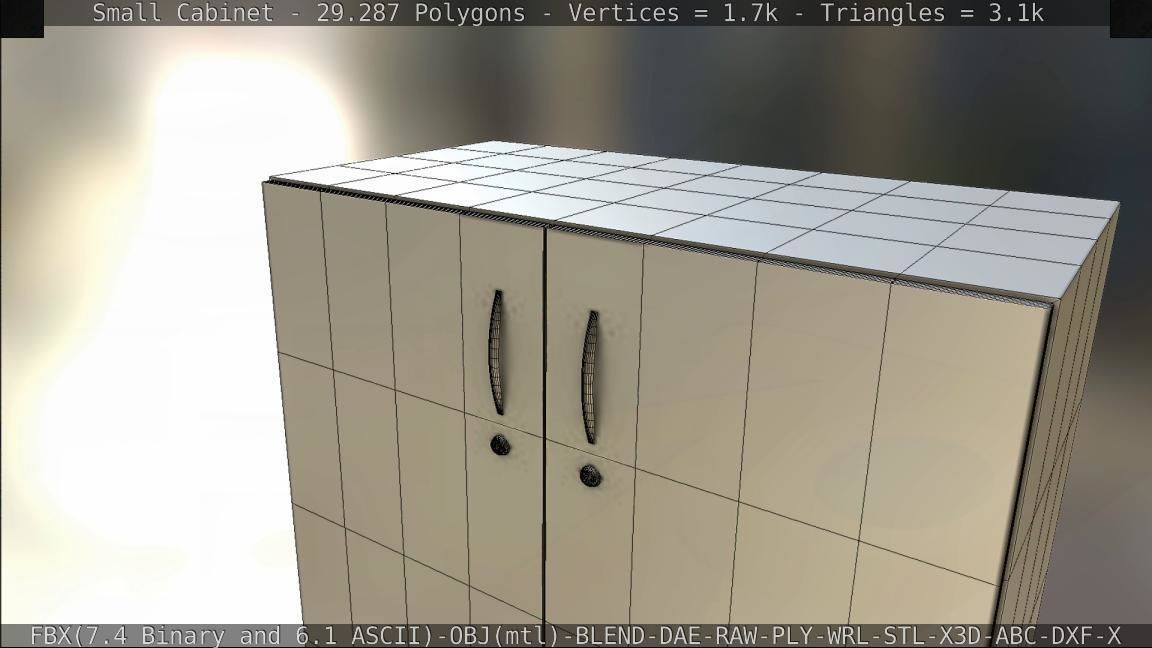 Small Cabinet Low-poly 3D model_75