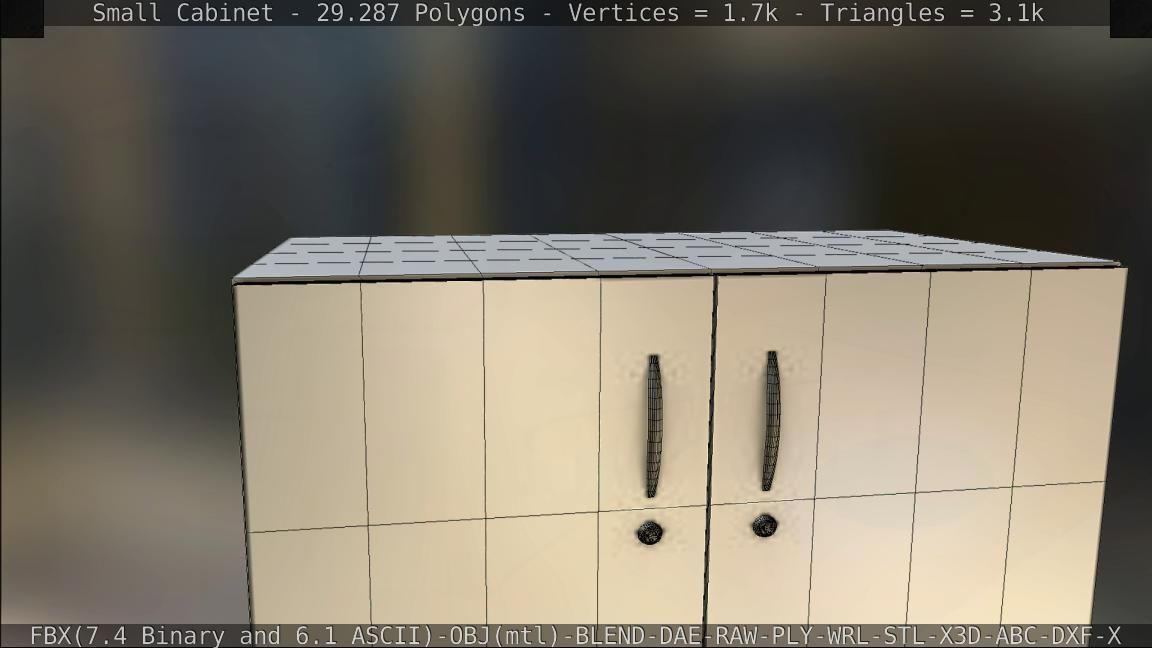 Small Cabinet Low-poly 3D model_91