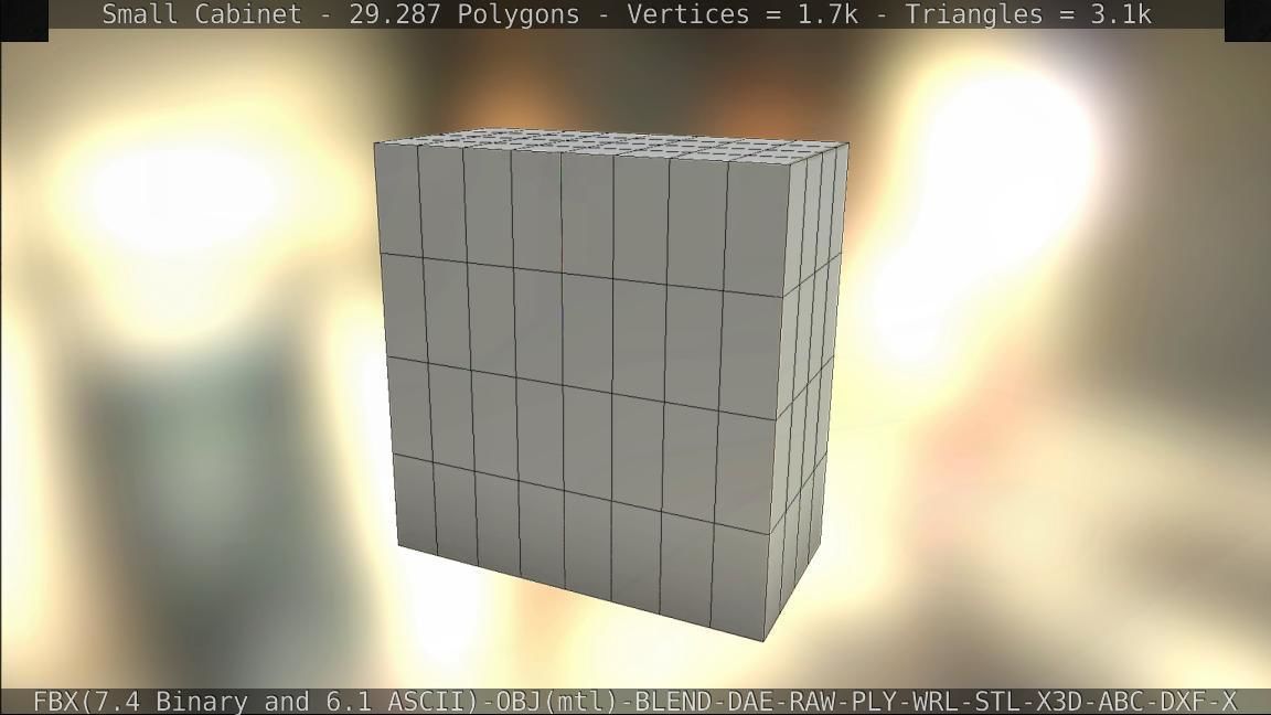 Small Cabinet Low-poly 3D model_68