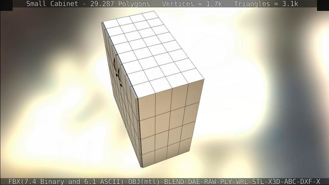 Small Cabinet Low-poly 3D model_59