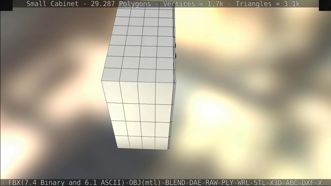 Small Cabinet Low-poly 3D model_98