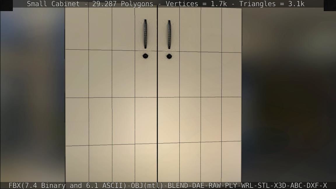 Small Cabinet Low-poly 3D model_70