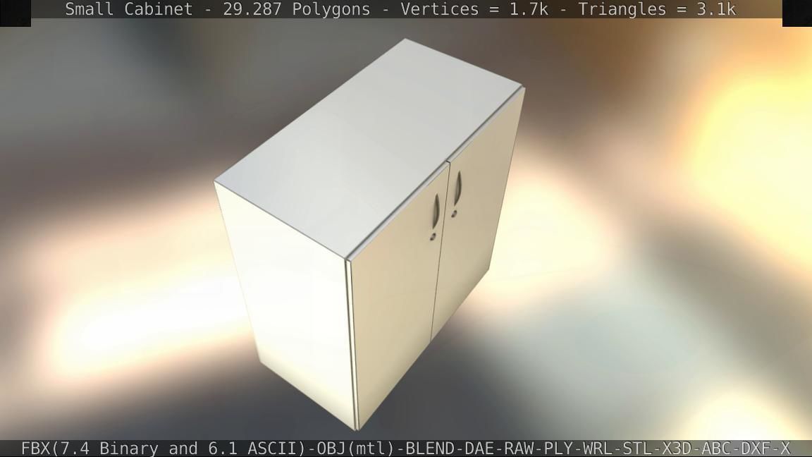 Small Cabinet Low-poly 3D model_19