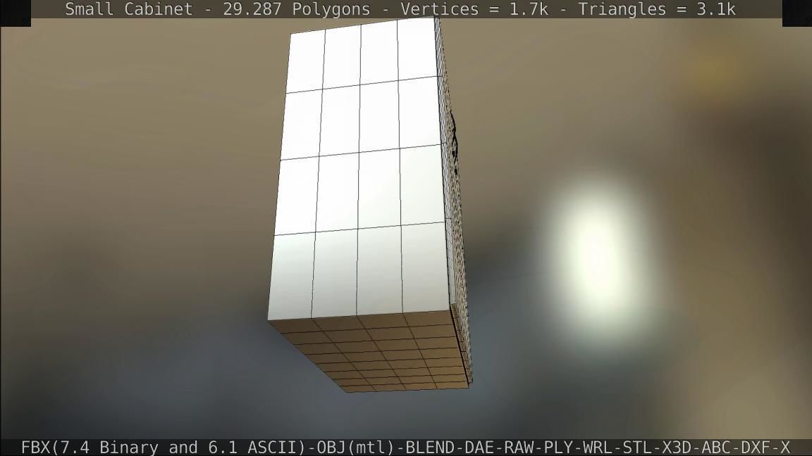 Small Cabinet Low-poly 3D model_63