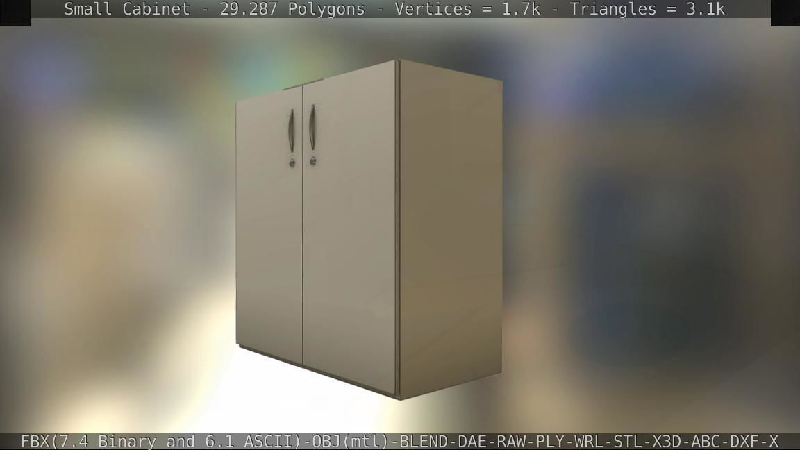 Small Cabinet Low-poly 3D model_28