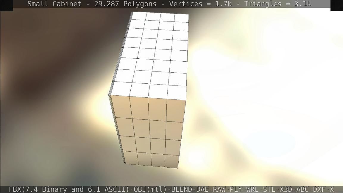 Small Cabinet Low-poly 3D model_60