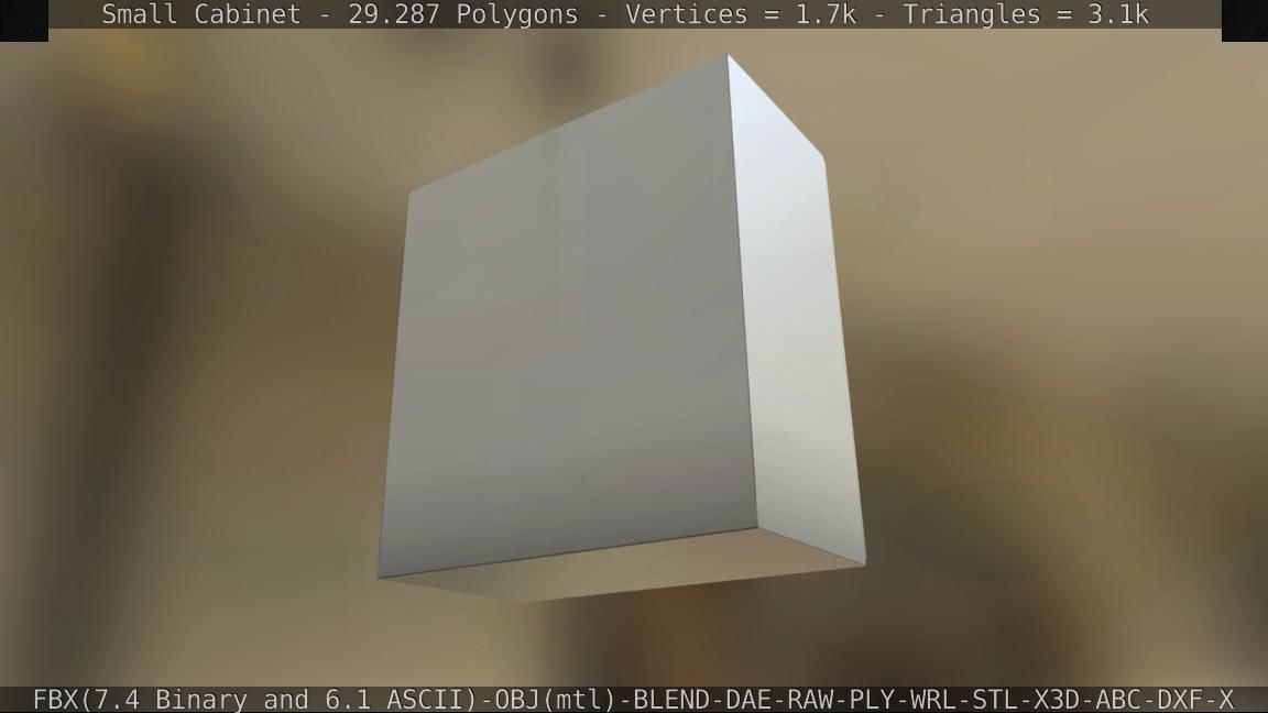 Small Cabinet Low-poly 3D model_12