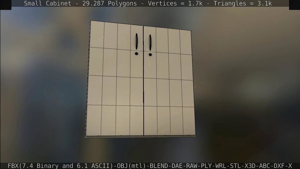 Small Cabinet Low-poly 3D model_67