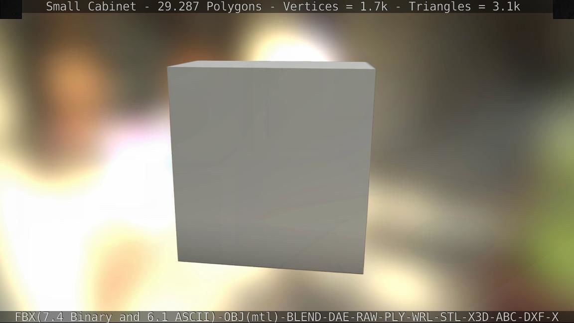 Small Cabinet Low-poly 3D model_40