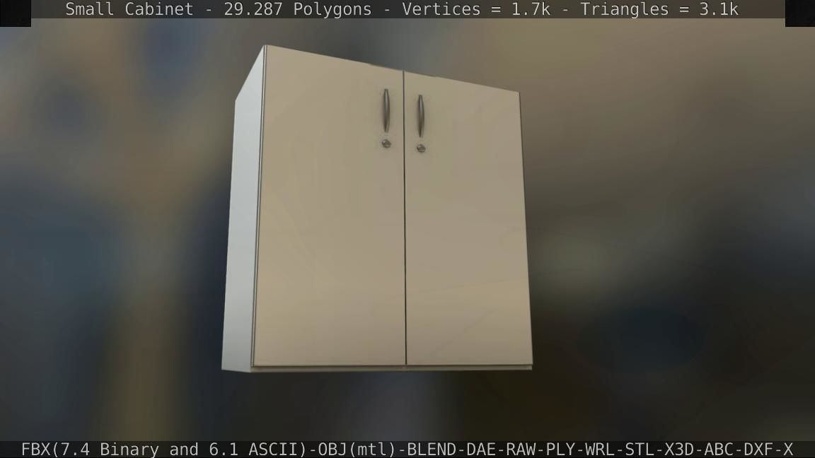 Small Cabinet Low-poly 3D model_39