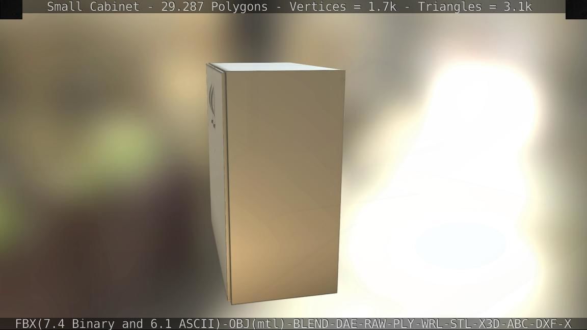 Small Cabinet Low-poly 3D model_35