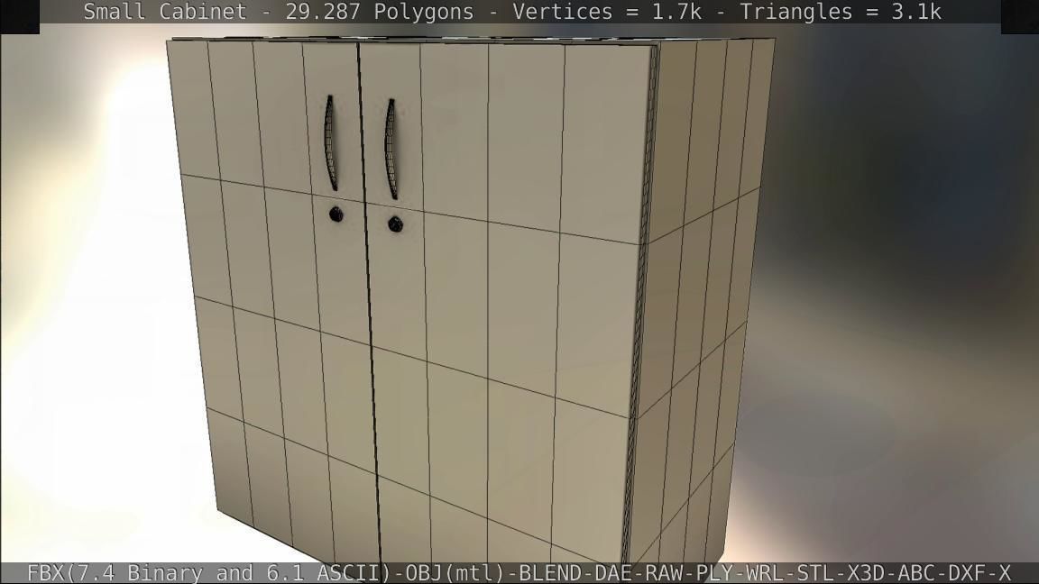 Small Cabinet Low-poly 3D model_72