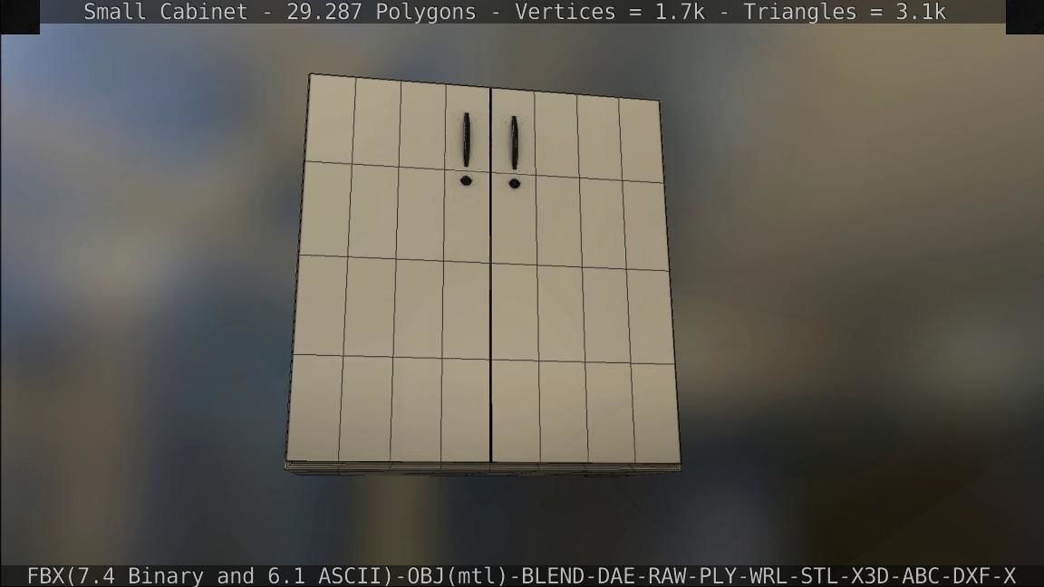 Small Cabinet Low-poly 3D model_54