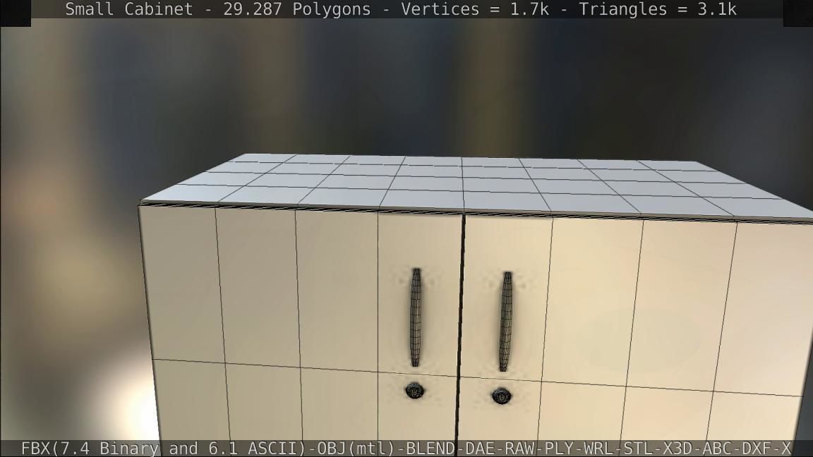 Small Cabinet Low-poly 3D model_89