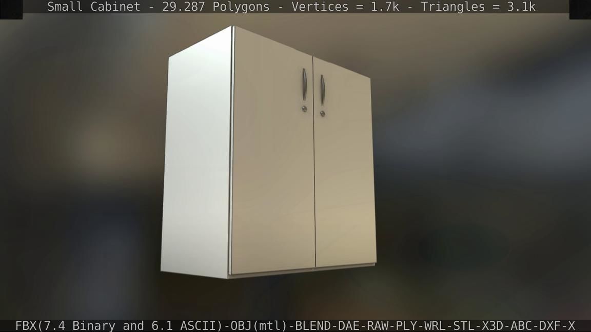 Small Cabinet Low-poly 3D model_8