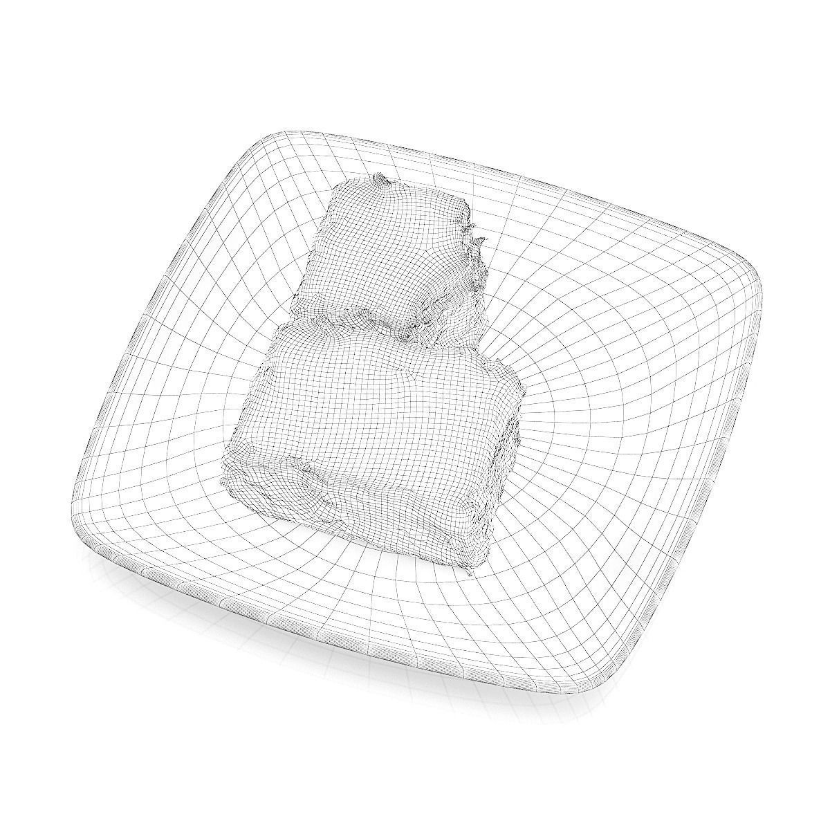 Cheesecake squares on plate 3D model_7