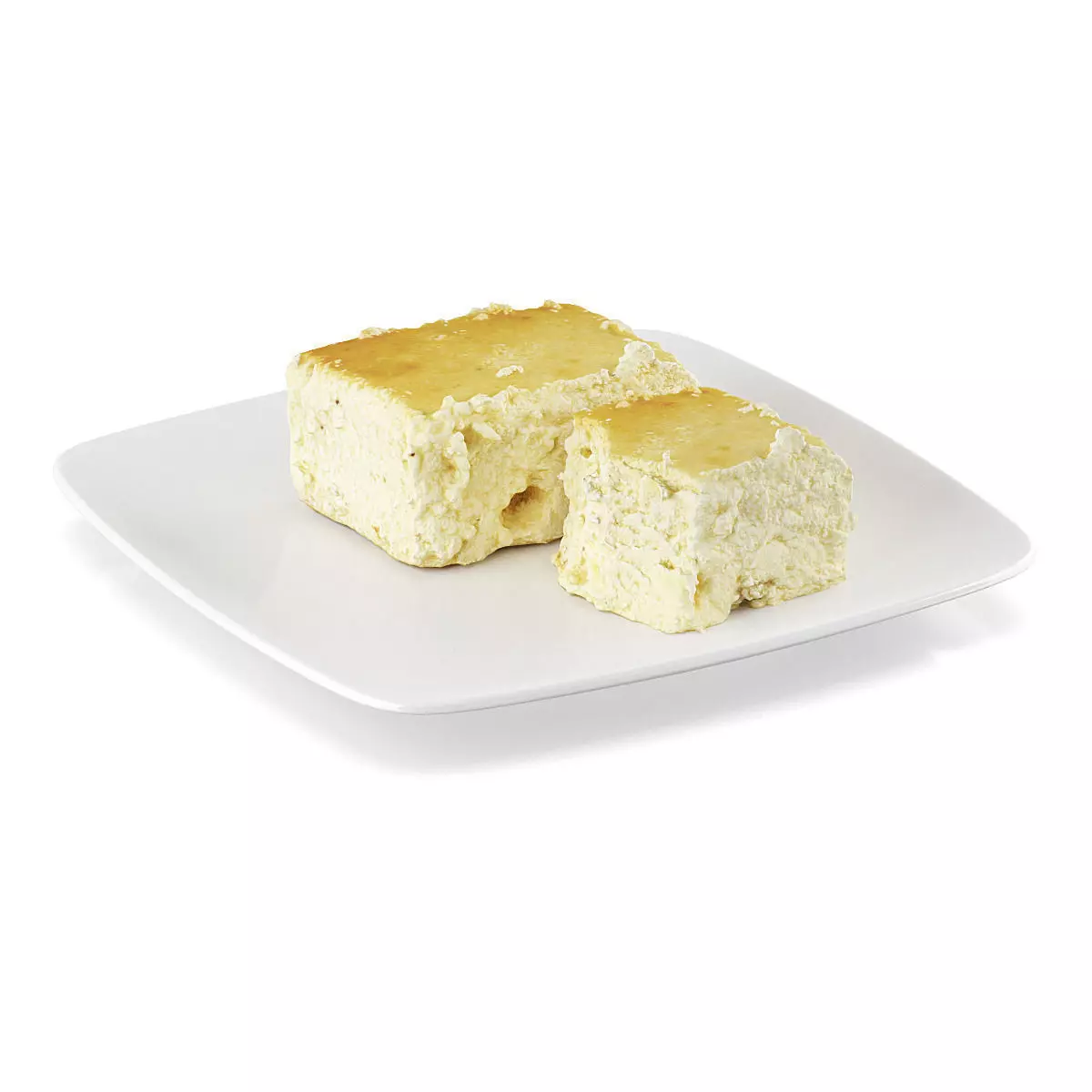 Cheesecake squares on plate 3D model_0