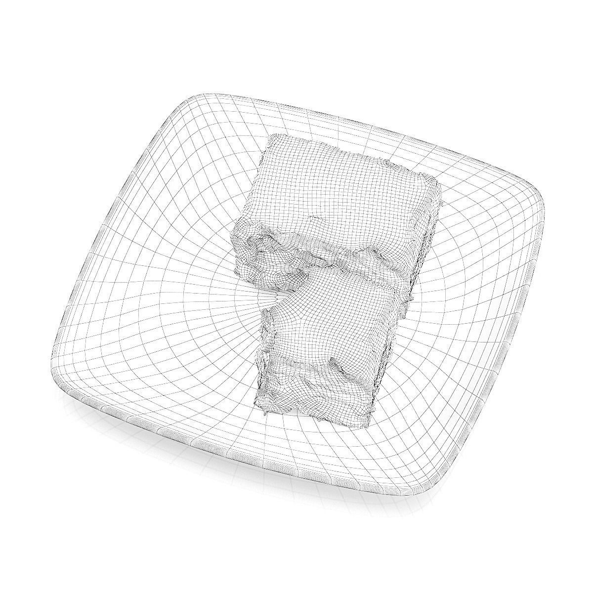 Cheesecake squares on plate 3D model_5